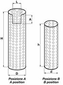 Griglia antiscottatura Ø 130 mm x h 830 mm + Ø 78 mm x h 443 mm