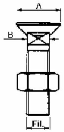 Bullone tspqst 90° M12x70 con dado confezione da 25 pezzi