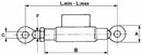 Manicotto M20x2,5 con tiranti a testa tonda confezione da 2 pezzi