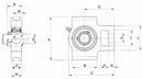 Supporto scorrevole autoallineante UCT 205 con cuscinetto Ø 25mm