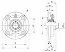 Supporto a flangia tonda autoallineante UCFC 207 con cuscinetto Ø 35mm