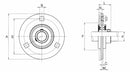 Supporto Flangia Tonda SBPF 207 Ø Cuscinetto 35mm confezione da 2 pezzi