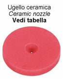 Ugello in ceramica Ø 18mm con foro Ø 1,8mm confezione da 15 pezzi