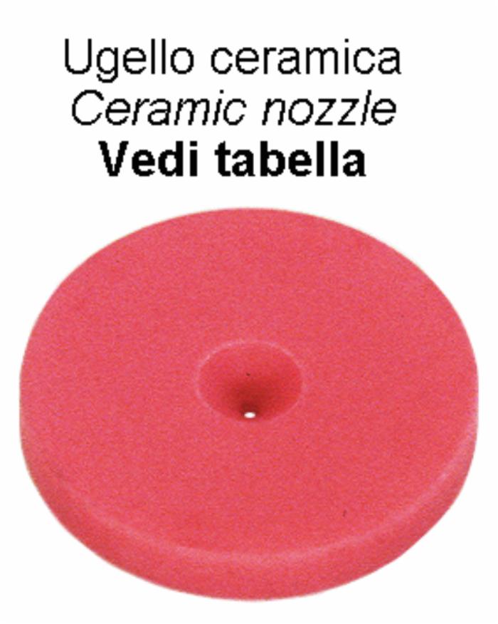 Ugello in ceramica Ø 18mm foro Ø 1,2mm confezione da 15 pezzi