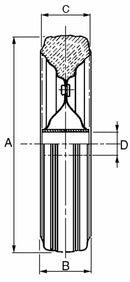 Ruota 200 x 50mm boccola Ø 21mm nylon confezione da 2 pezzi