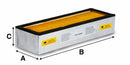 Filtro ad aria originale Panclean AP3366 a pannello per cabina 740x125x60mm