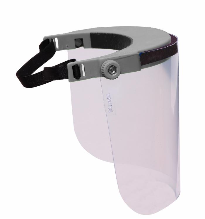 Visiera professionale in policarbonato trasparente 160g regolabile e sanificabile Made in Italy