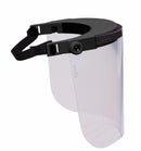 Visiera regolabile nera in policarbonato trasparente 160g rotazione 180° sanificabile e resistente confezione da 10 pezzi