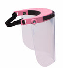 Visiera rosa regolabile in policarbonato trasparente conforme alle normative riutilizzabile e resistente 160g confezione da 10 pezzi