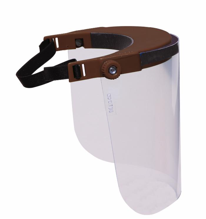 Visiera regolabile in policarbonato trasparente leggera 160g resistente agli urti certificata CE con banda elastica