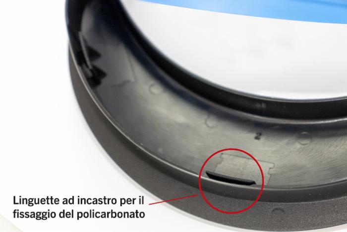 Visiera protettiva in policarbonato trasparente 195g certificata sanificabile e riutilizzabile confezione da 10 pezzi