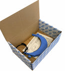 Visiera azzurra regolabile in policarbonato trasparente conforme alle norme protegge il volto riutilizzabile