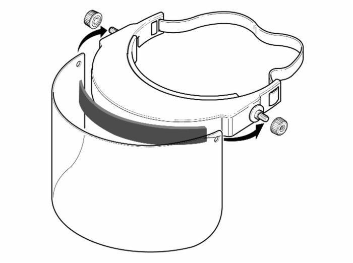 Visiera in policarbonato regolabile made in Italy peso 130g angolo di rotazione 180°