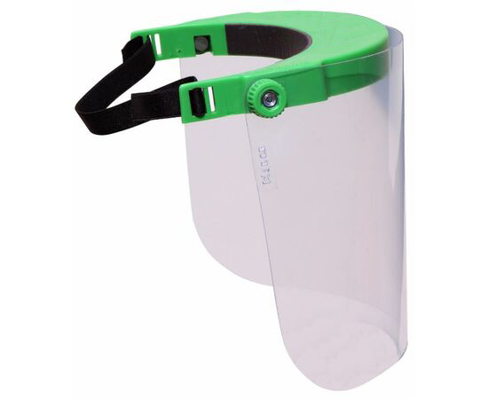 Visiera protettiva in policarbonato da lavoro regolabile con testina parasole confezione da 10 pezzi