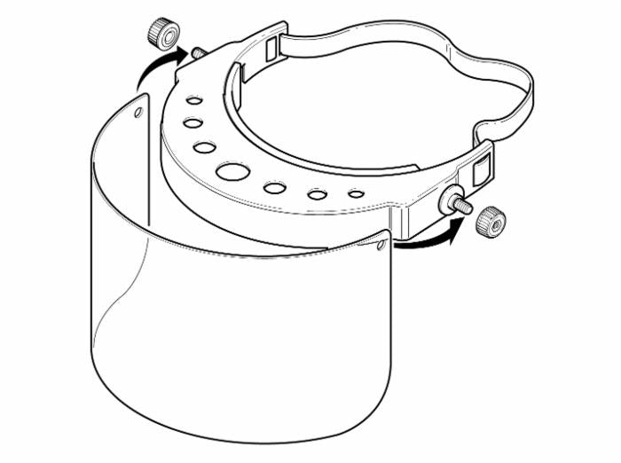 Visiera in policarbonato trasparente 160g regolabile dotata di banda elastica Made in Italy