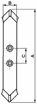 Vomere Reversibile 55x15x360 Interasse 45-75mm Chisel confezione da 2 pezzi
