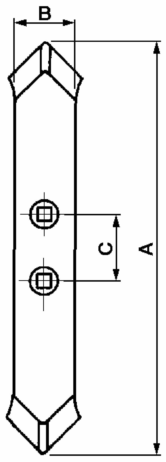 Vomere Reversibile 55x15x360 Interasse 45-75mm Chisel confezione da 2 pezzi