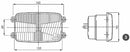 Fanale anteriore asimmetrico 3 luci 165x93mm