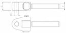Attacco snodato Ø 32 spessore 51mm filettato M36x3 destro