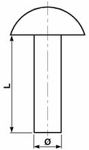 Confezione di ribattini a testa tonda ø 5,2x18mm