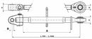 Terzo punto cat. III con attacco snodato e tirante lunghezza 655-920mm