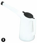 Brocca in polietilene per travaso carburante 2L con beccuccio flessibile