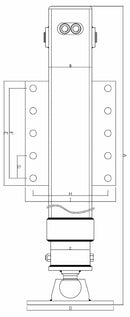 Piede idraulico con valvola di blocco 110x110mm corsa 700mm