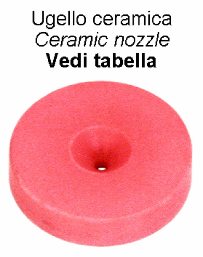 Ugello in ceramica AMT Ø 15x3 con foro Ø 1,2mm confezione da 15 pezzi