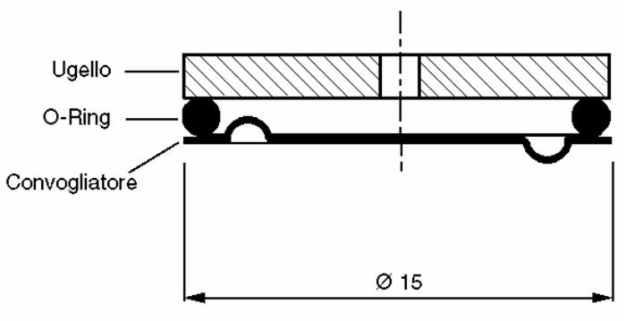 Ugello in ceramica AMT Ø 15x3 con foro Ø 1,5mm confezione da 15 pezzi