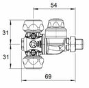 Getto Braglia M65 antigoccia con ghiera per ugelli Ø 18mm confezione da 2 pezzi