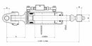Terzo punto idraulico per trattore III cat. alesaggio 90mm Ø stelo 45mm lunghezza  600-840mm