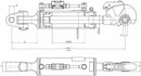 Terzo punto idraulico per trattore III cat. alesaggio 100mm Ø stelo 45mm lunghezza 740-1000mm versatile e resistente