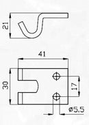 Riscontro per chiusura registrabile a "T" 30x37mm zincato confezione da 10 pezzi