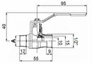 Valvola sfera m,3/8"-m,1/2"