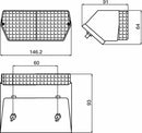 Fanale posteriore alogeno destro 145x65mm