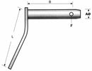 Perno con maniglia ø28 utile=123