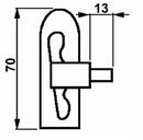 Chiusura a caduta l=70mm confezione da 5 pezzi