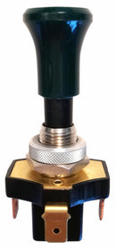 Interruttore a tiretto con ritorno e pomolo verde luminoso 12V 12A