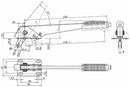 Leva freno a mano adattabile Fiat con cremagliera fissa - rapporto leva 1x5,67