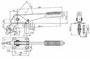 Leva freno corta con forcella chiusa e cremagliera fissa - rapporto 1x3,4
