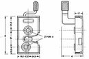 Serratura destra universale cabine trattori 84x48x17mm