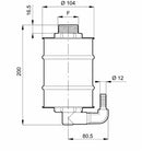 Eiettore con filtro in acciaio inox con filetto M1'1/4 e corpo in propilene