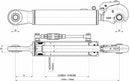 Terzo punto idraulico per trattore II cat. alesaggio 70mm Ø stelo 35mm lunghezza 564-804mm versatile e resistente