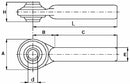 Tirante grezzo cat. I 165 x 115 mm con gambo Ø 25 mm