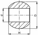 Rotula per ganci inferiori Ø 64x45mm con foro Ø 28mm