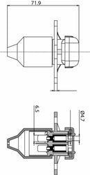 Presa 3 poli con coperchio protettivo