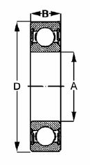 Cuscinetto radiale a sfere mod. 6001-2Z
