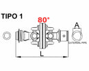 Giunto cardanico omocinetico cat. 2 per tubo interno da 23,8x61,3mm a 22x80,5mm