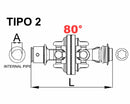 Giunto cardanico omocinetico cat. 2 per tubo esterno da 23,8x61.3mm a 22x80,5mm