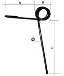 Dente strigliatore anteriore lunghezza 260mm con foro Ø 10mm